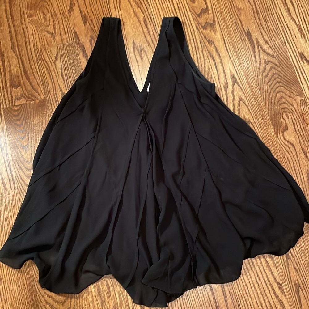 Max Studio Chiffon Ruffle Swing Top